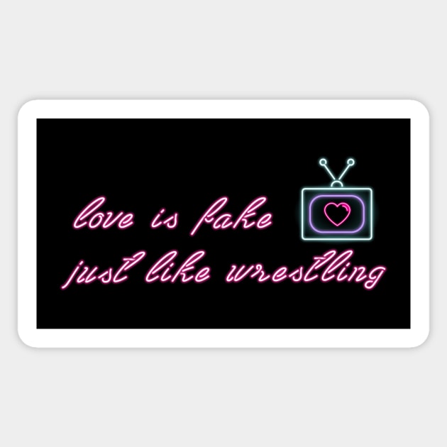 GLOW - Love is Fake Sticker by FruitBatClothing